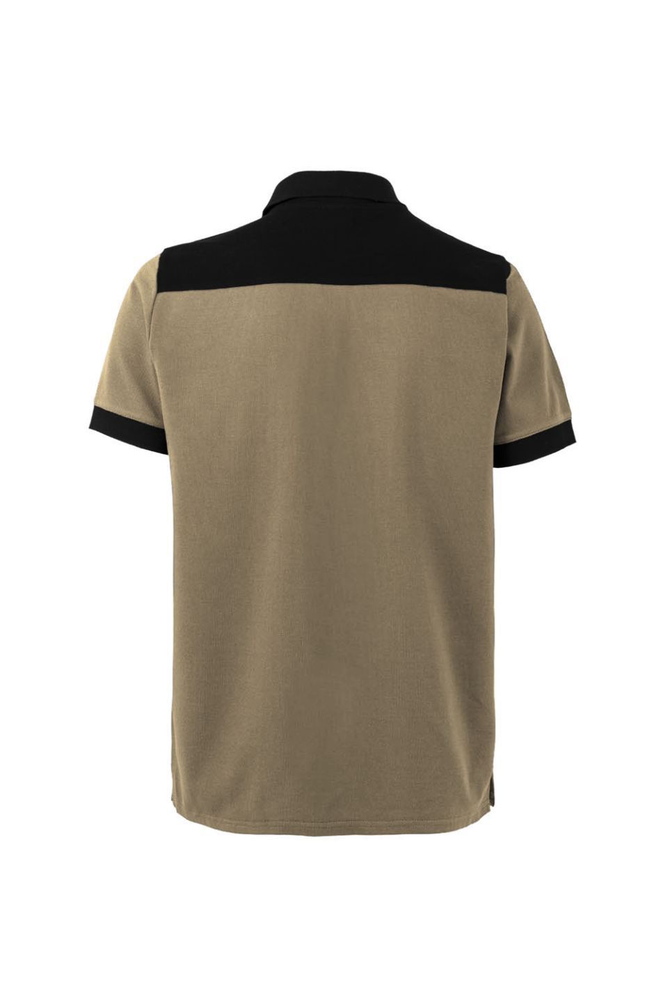 Polo Laboral Combinado MCorta Beige-Negro Espalda Velilla 105519 Distincion