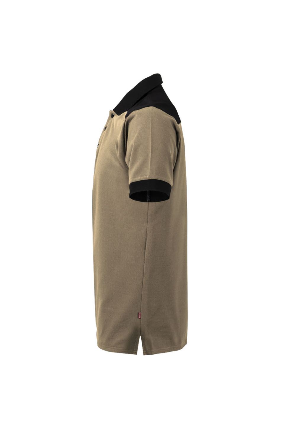 Polo Laboral Combinado MCorta Beige-Negro Perfil Velilla 105519 Distincion