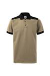 Polo Laboral Combinado MCorta Beige-Negro Velilla 105519 Distincion