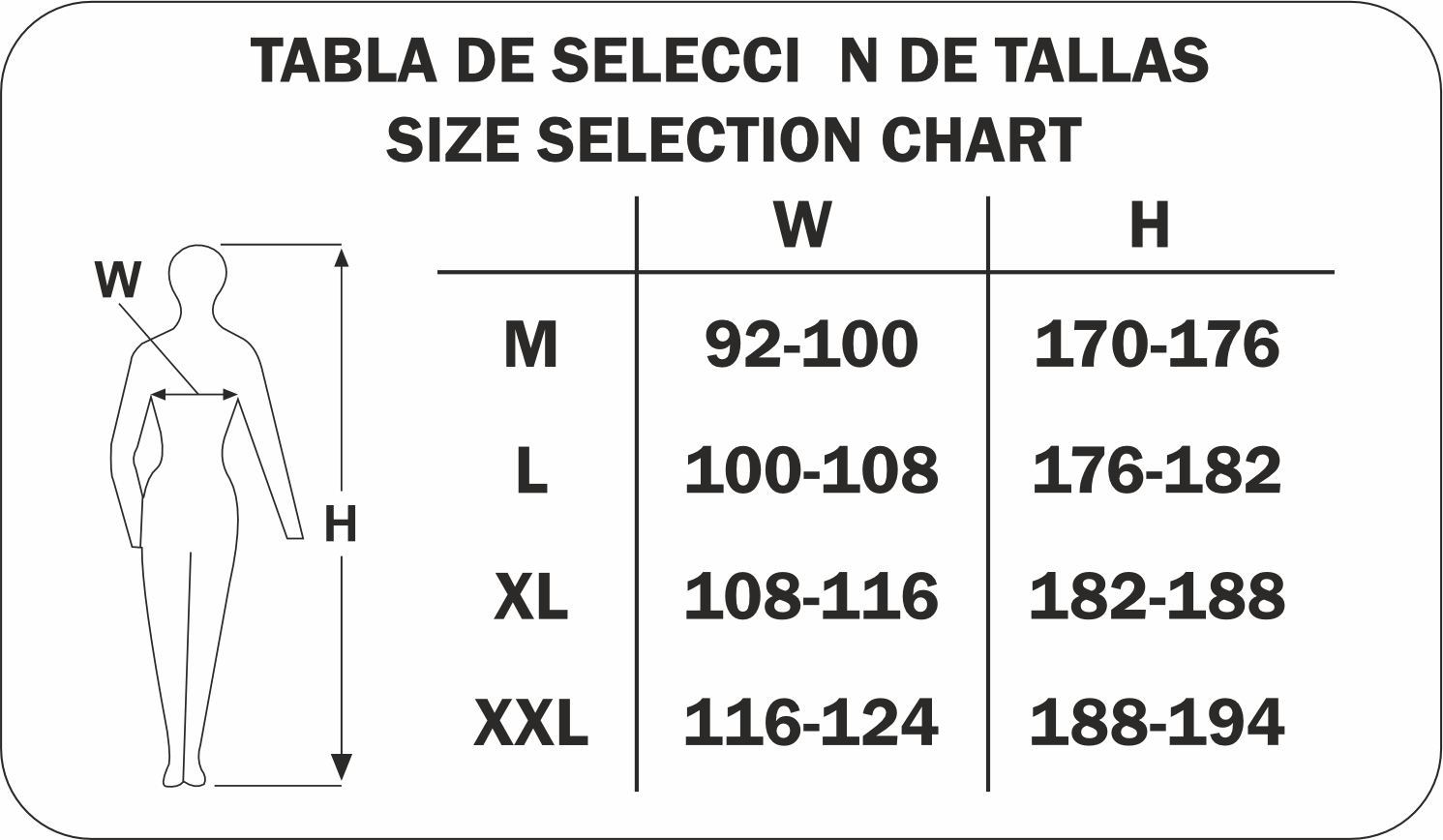 Guia Talla Marca 288-FLS