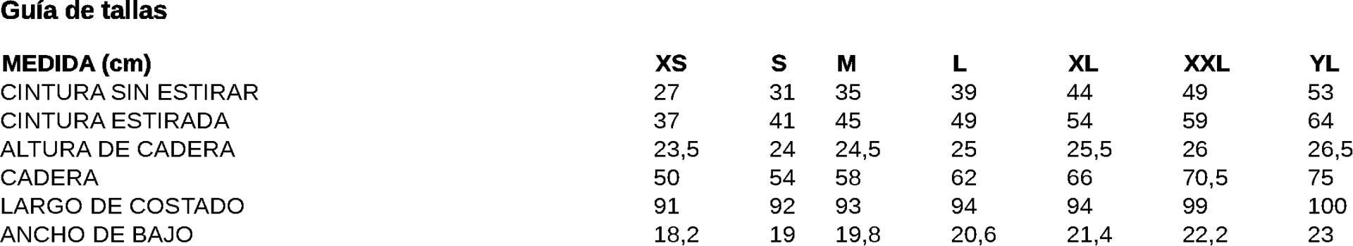 GUIA TALLA 700033 GARYS