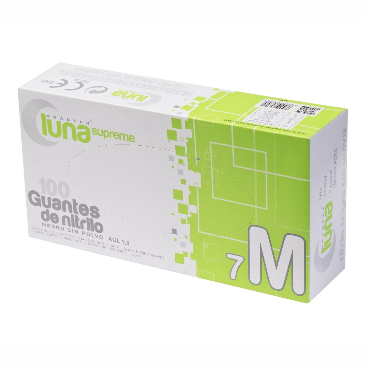 Guante Nitrilo Negro Alta Protección Luna GRON