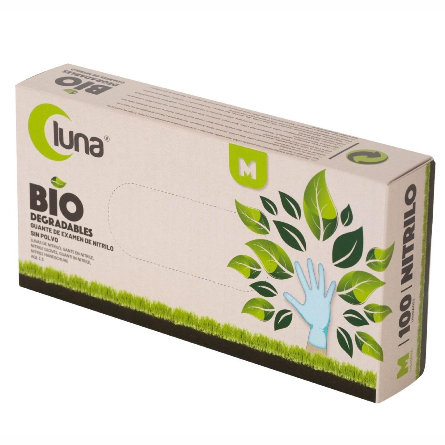 Guante Nitrilo Sin Polvo Biodegradable Luna BIONIT