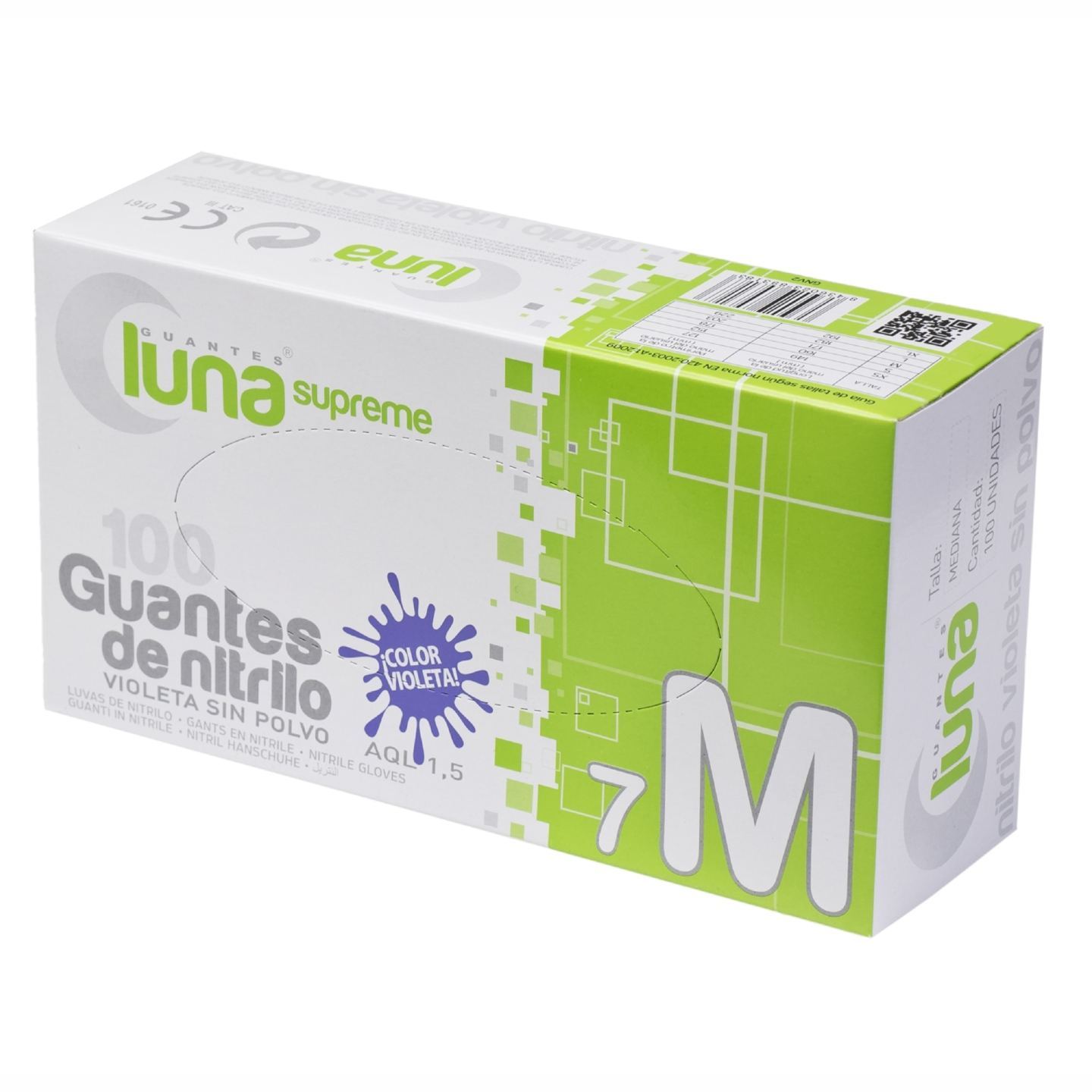 Guante Supreme Nitrilo Violeta Sin Polvo 3,5G Luna GNV