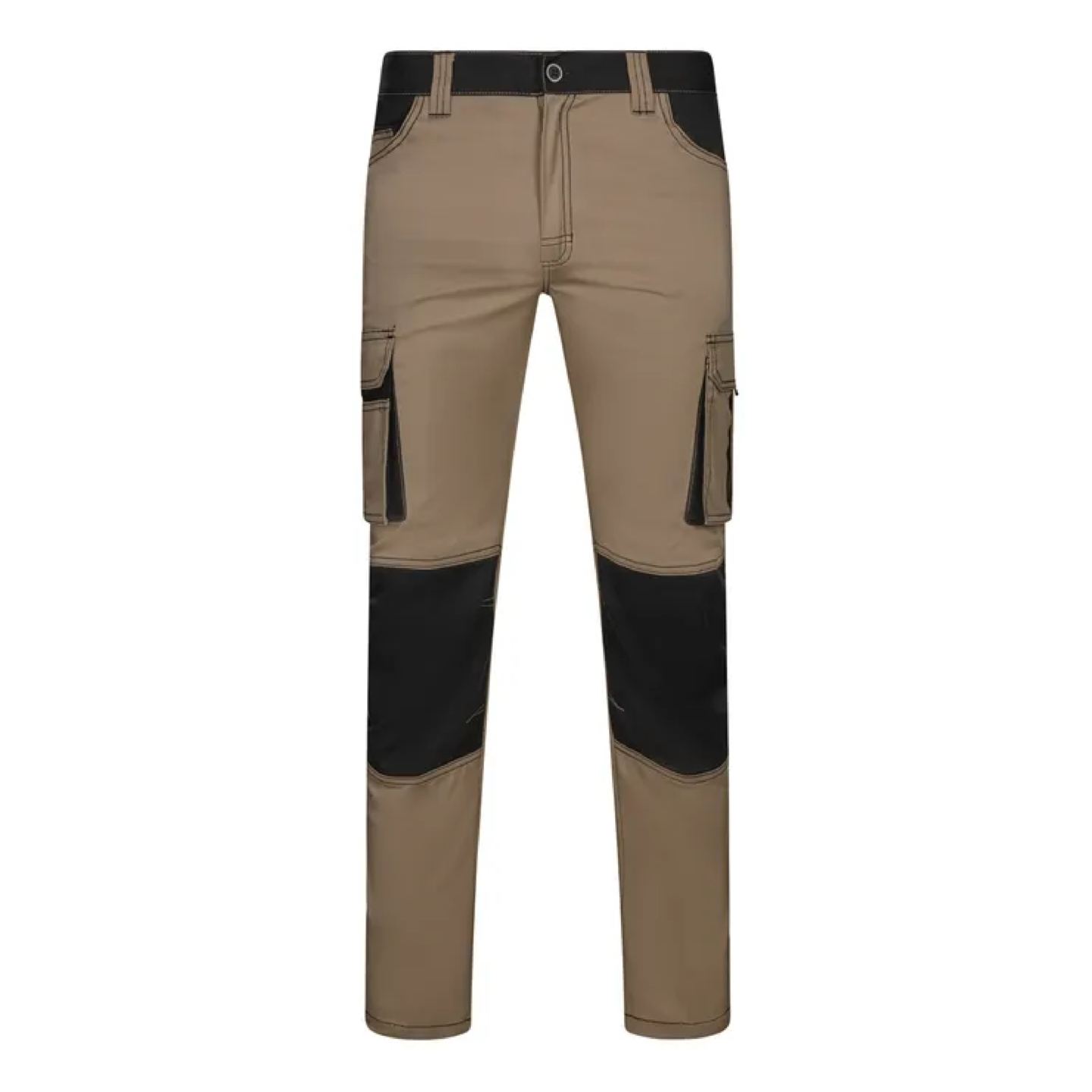 Pantalón Velilla Elástico Bicolor 103031S Beige-Negro Distinción