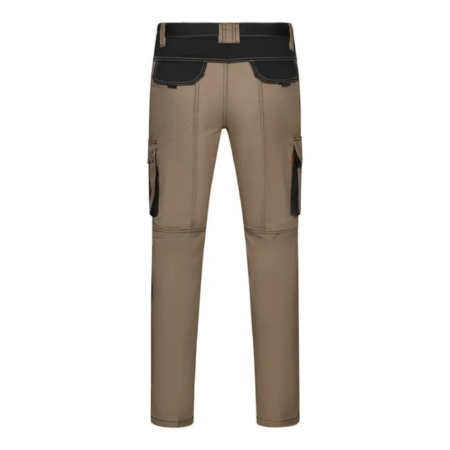 Pantalón Velilla Elástico Bicolor 103031S Beige-Negro Trasero Distinción