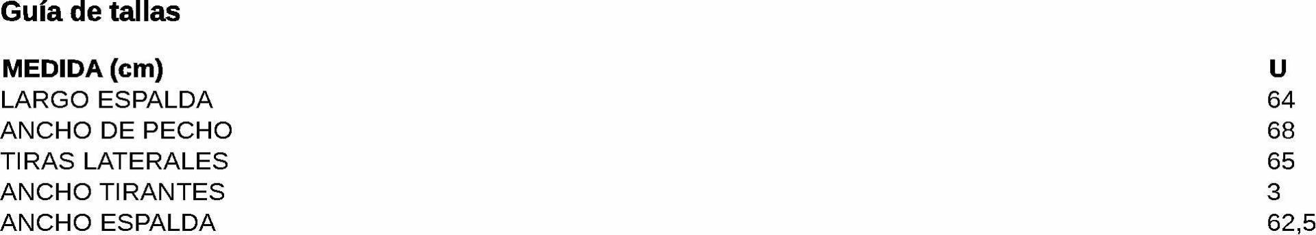 GUIA TALLA 200042 GARYS