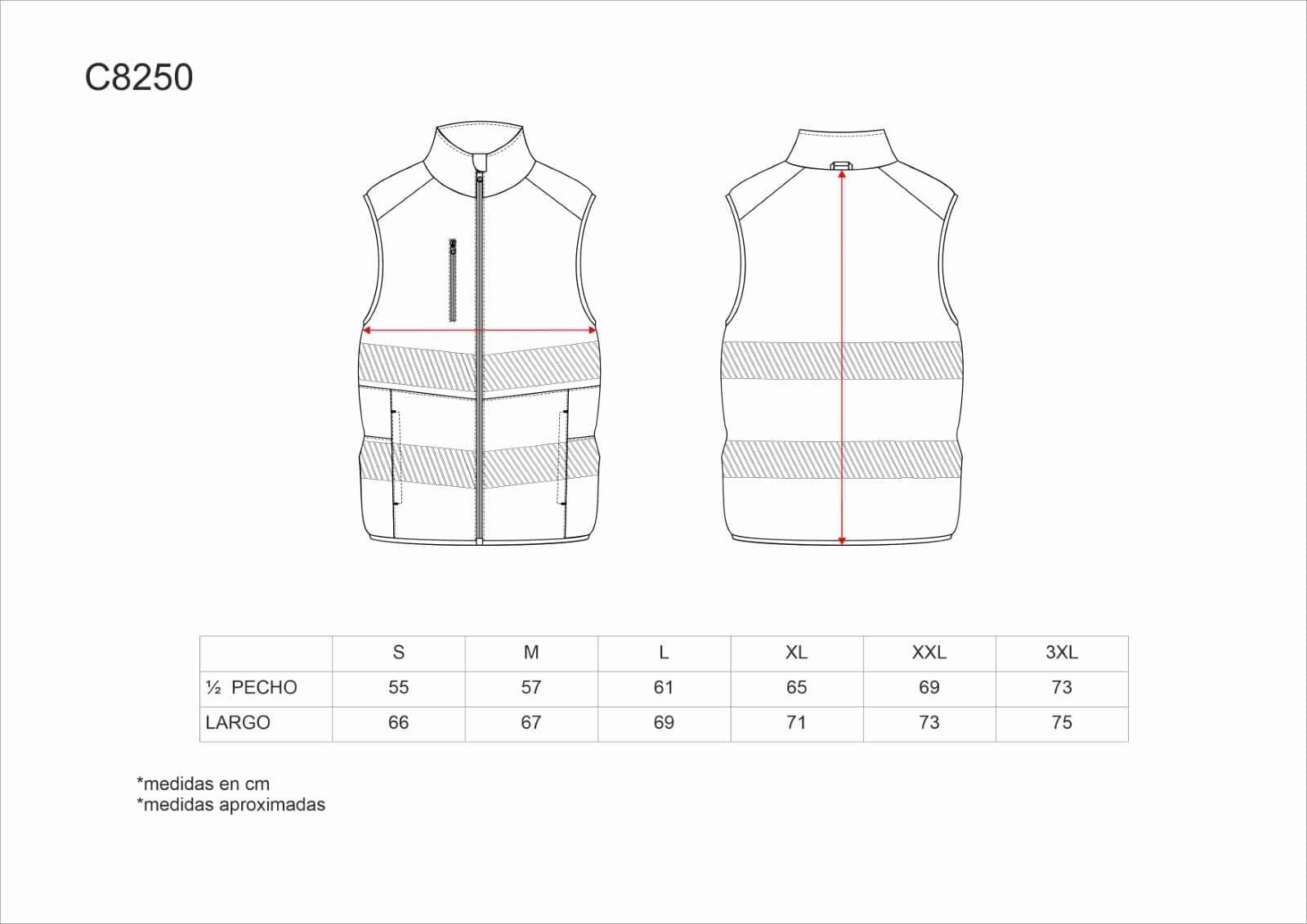 GUIA TALLAS C8250 WORKTEAM DISTINCIÓN