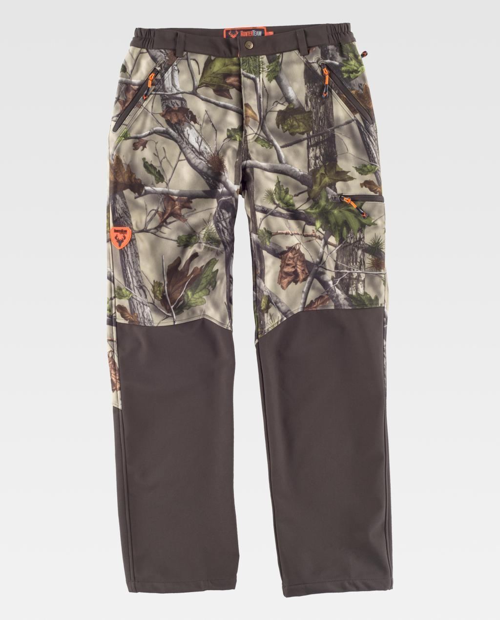 Pantalón Softshell Elástico HunterTeam S8365 camuflaje-marrón