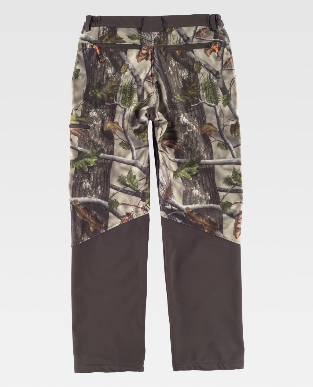 Pantalón Softshell Elástico HunterTeam S8365 parte trasera