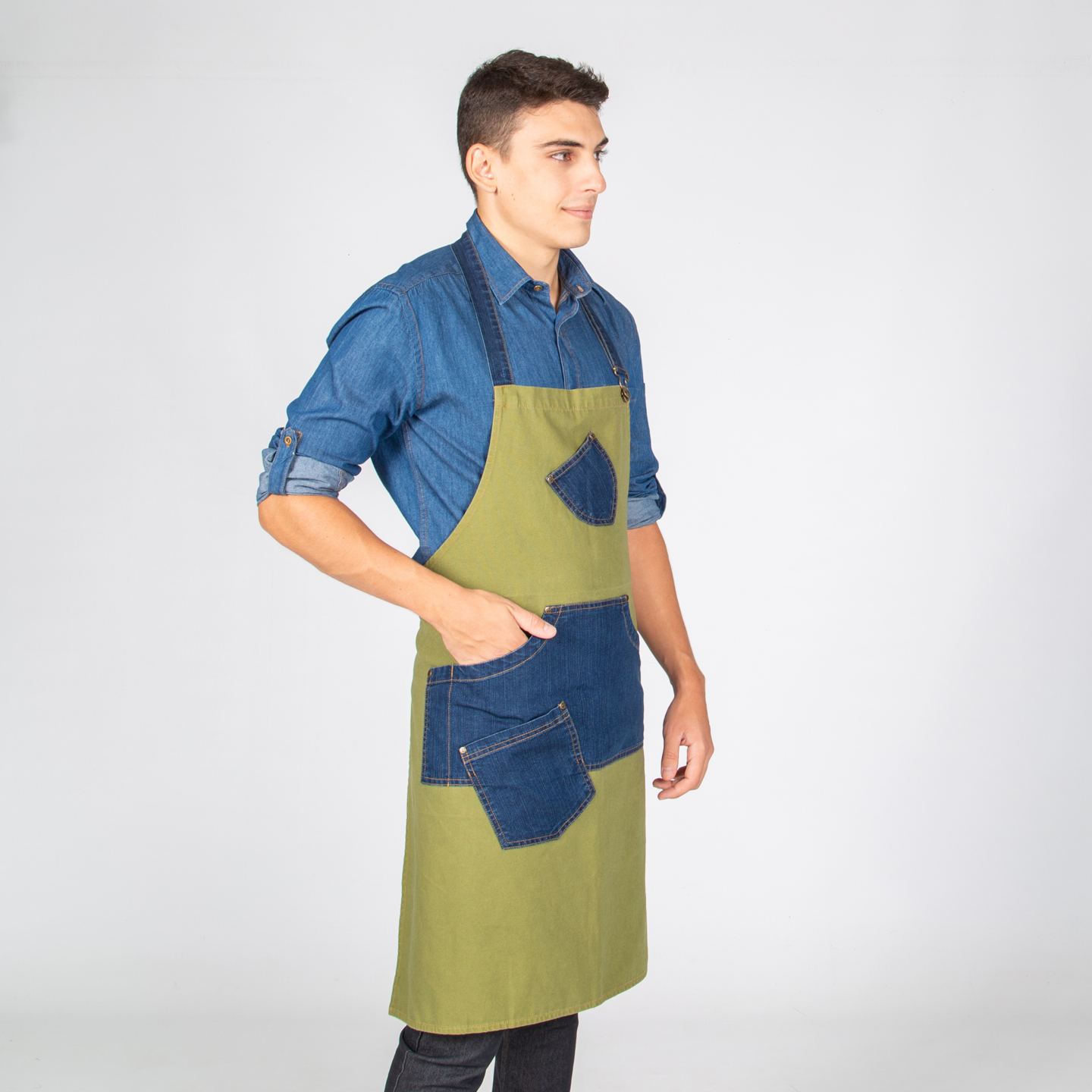 Delantal Con Peto de Tejido Canvas Gary's 1612 lateral