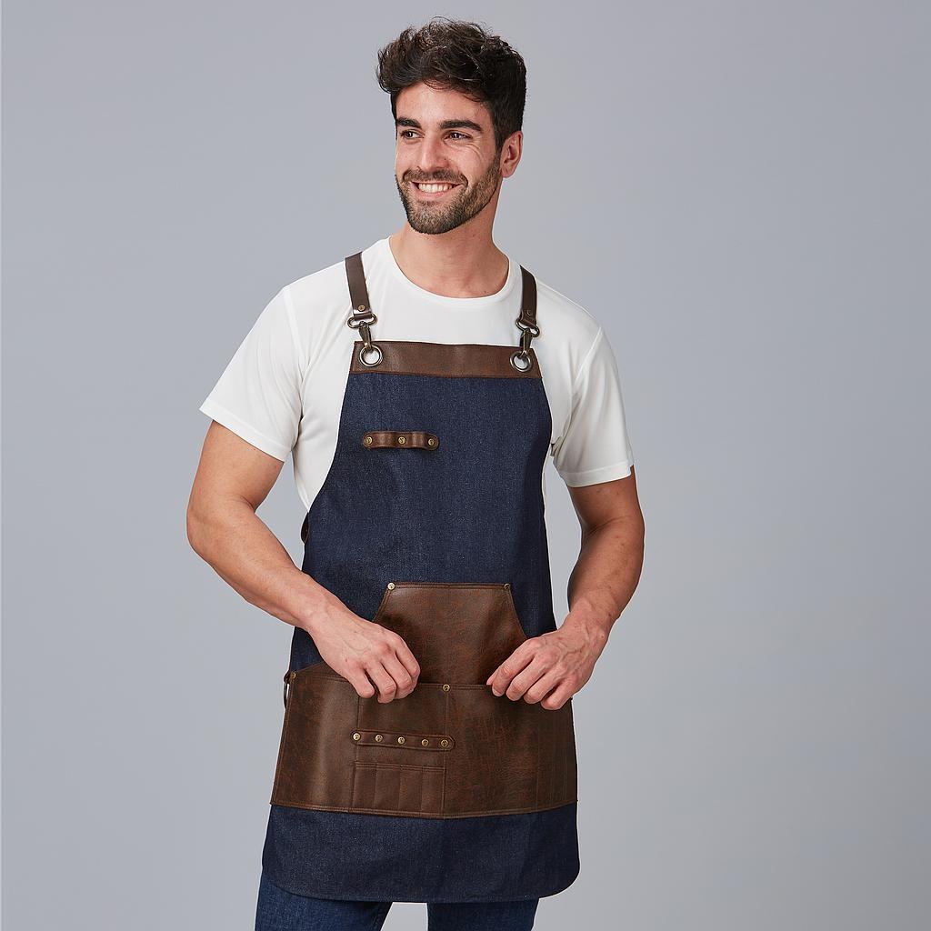 Delantal con Peto Unisex Vaquero y Piel Gary's 100004