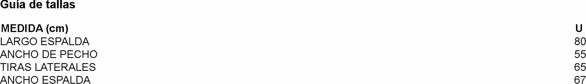 GUIA TALLA 200034 GARYS