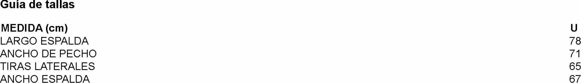 GUIA TALLA 200037 GARYS