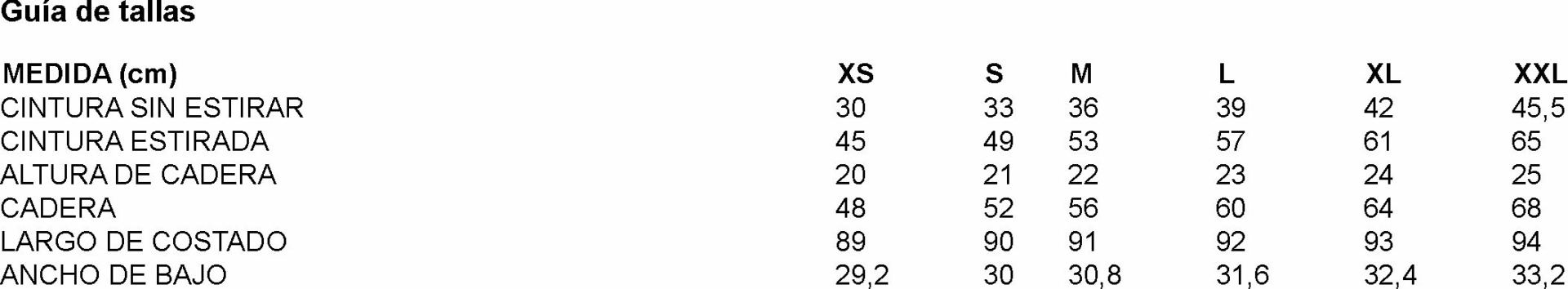 GUIA TALLA 700044 GARYS