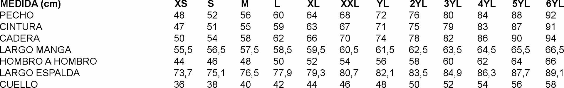 GUIA TALLA 930012 GARYS