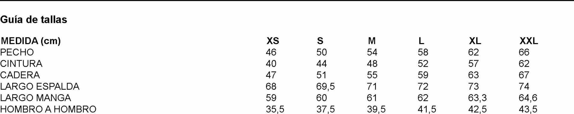 GUIA TALLA 9355 GARYS