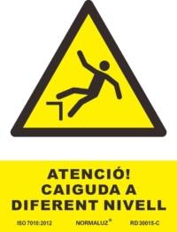 Señal "Atenció caiguda a diferent nivell" Normaluz Señal "Atenció caiguda a diferent nivell" Normaluz