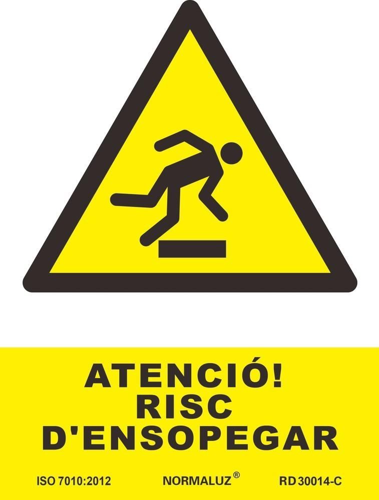 Señal "Atenció risc d'ensopegar" Normaluz