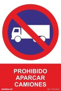 Señal "Prohibido aparcar camiones" Normaluz Señal "Prohibido aparcar camiones" Normaluz