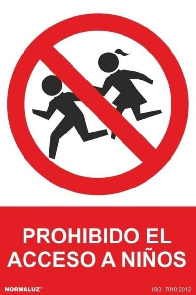 Señal "Prohibido el acceso a niños" Normaluz