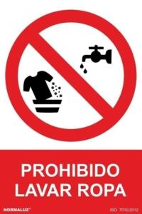 Señal "Prohibido lavar ropa" Normaluz Señal "Prohibido lavar ropa" Normaluz