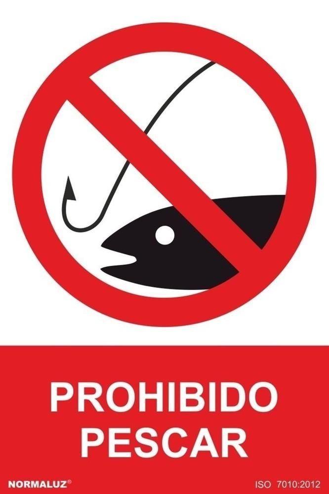 Señal "Prohibido pescar" Normaluz