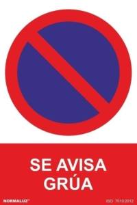 Señal "Prohibido aparcar, se avisa grúa" Normaluz Señal "Prohibido aparcar, se avisa grúa" Normaluz