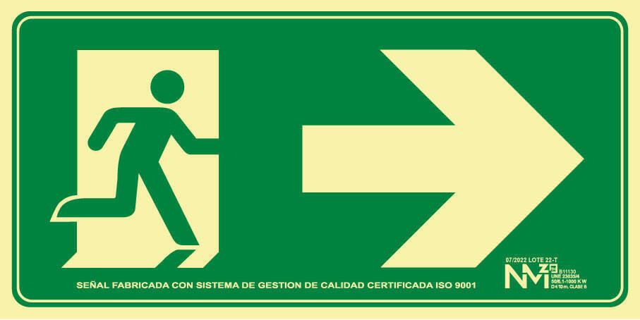 Señal "evacuación flecha derecha" Normaluz Señal "evacuación flecha derecha" Normaluz