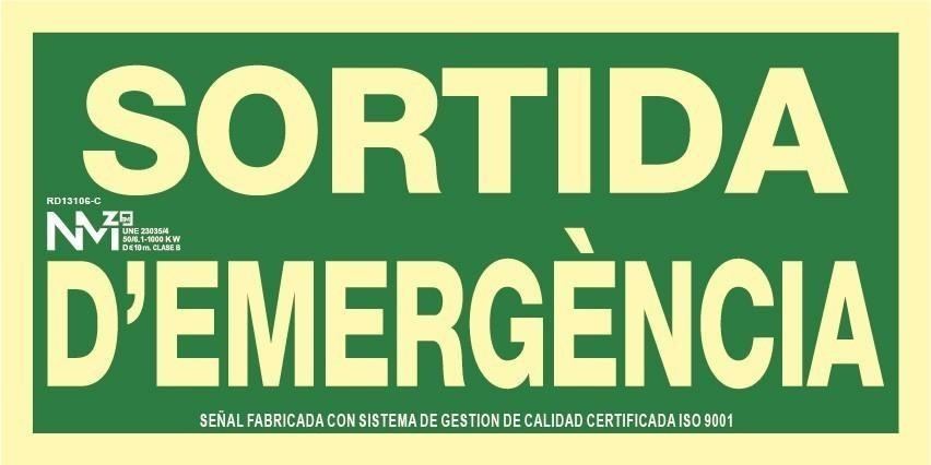 Señal "sortida d'emergència" Normaluz Señal "sortida d'emergència" Normaluz