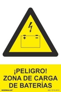 Señal "¡Peligro! zona de carga de baterías" Normaluz Señal "¡Peligro! zona de carga de baterías" Normaluz