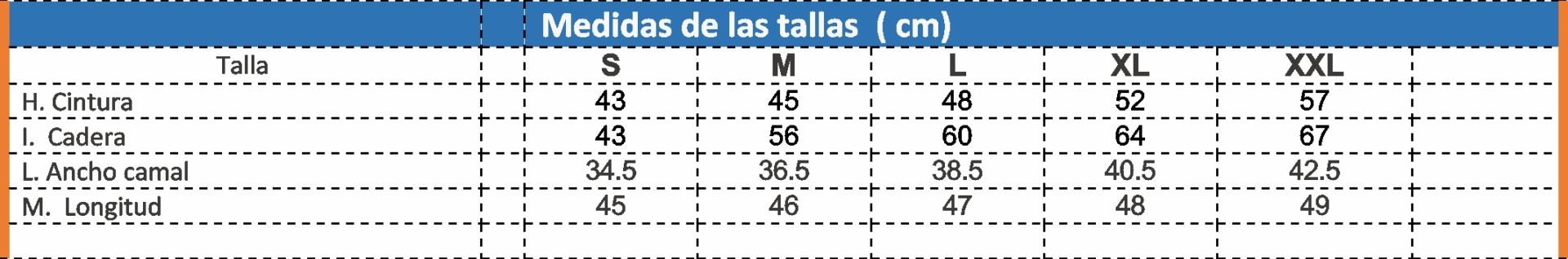 GUIA TALLA 8034 ISSA LINE DISTINCION