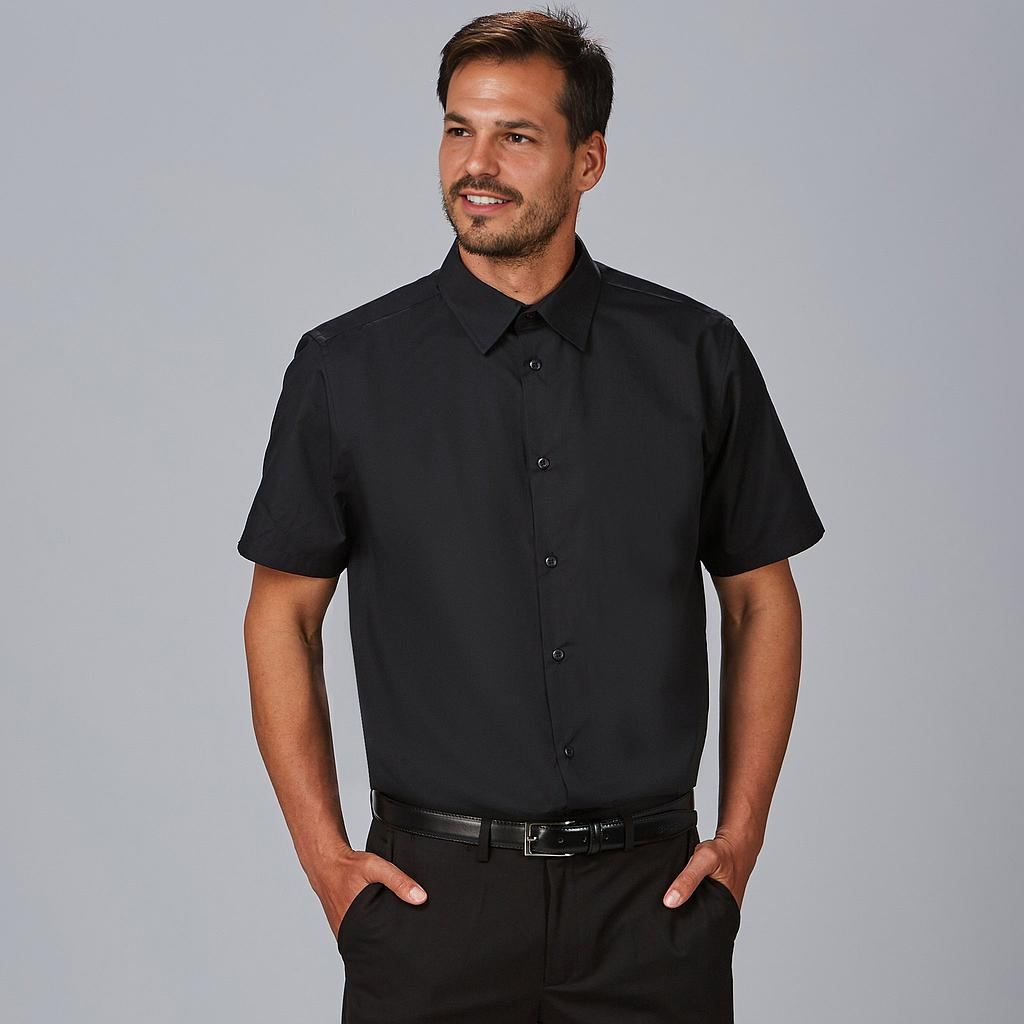 Camisa MC Ajustada Hombre Económica Slim Fit Gary's 260006 Distinción negro