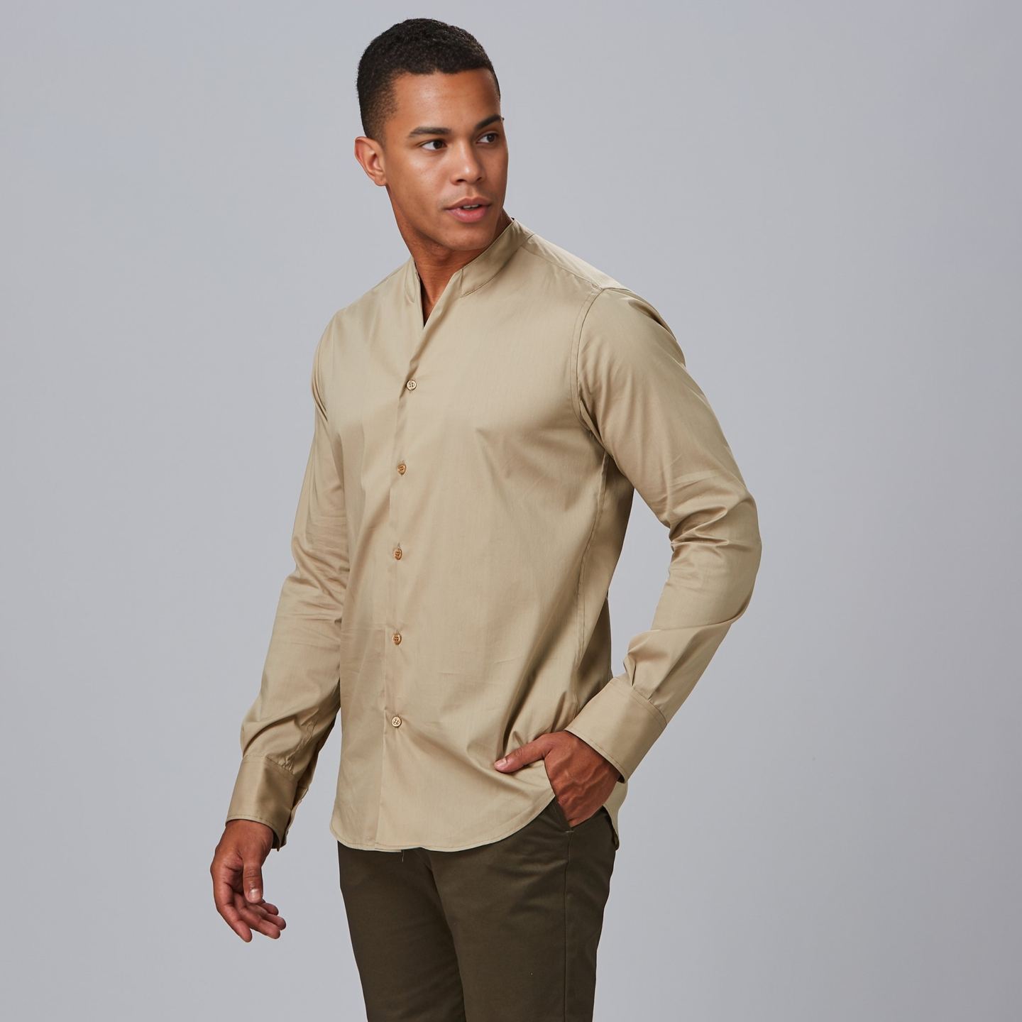 Camisa ML Elástica Básica de Hombre Gary's Loris 260011 Distinción lateral