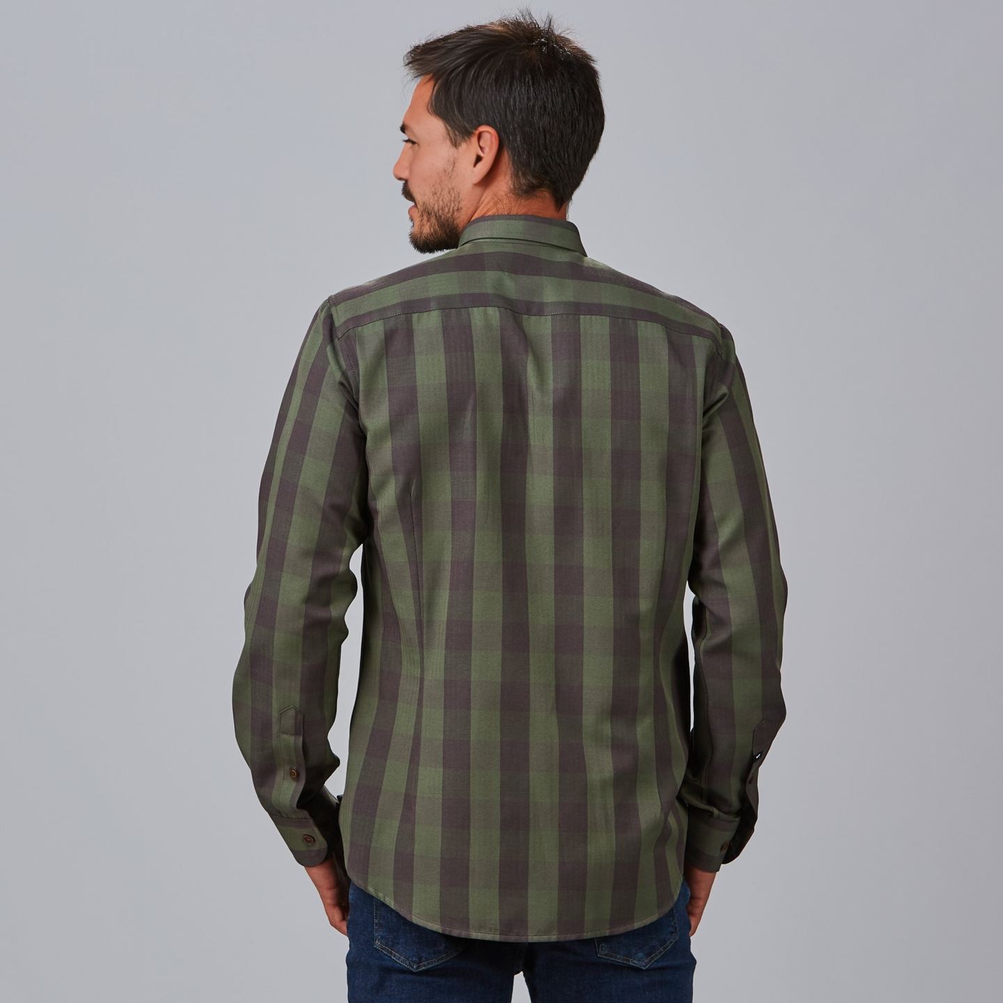 Camisa de Cuadros Gary's para Hombre Augusto 260032 Distinción espalda