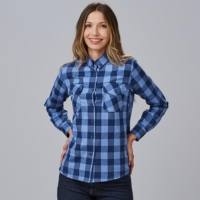 Camisa de Cuadros Gary's para Mujer Alice 240029 Distinción celeste-marino