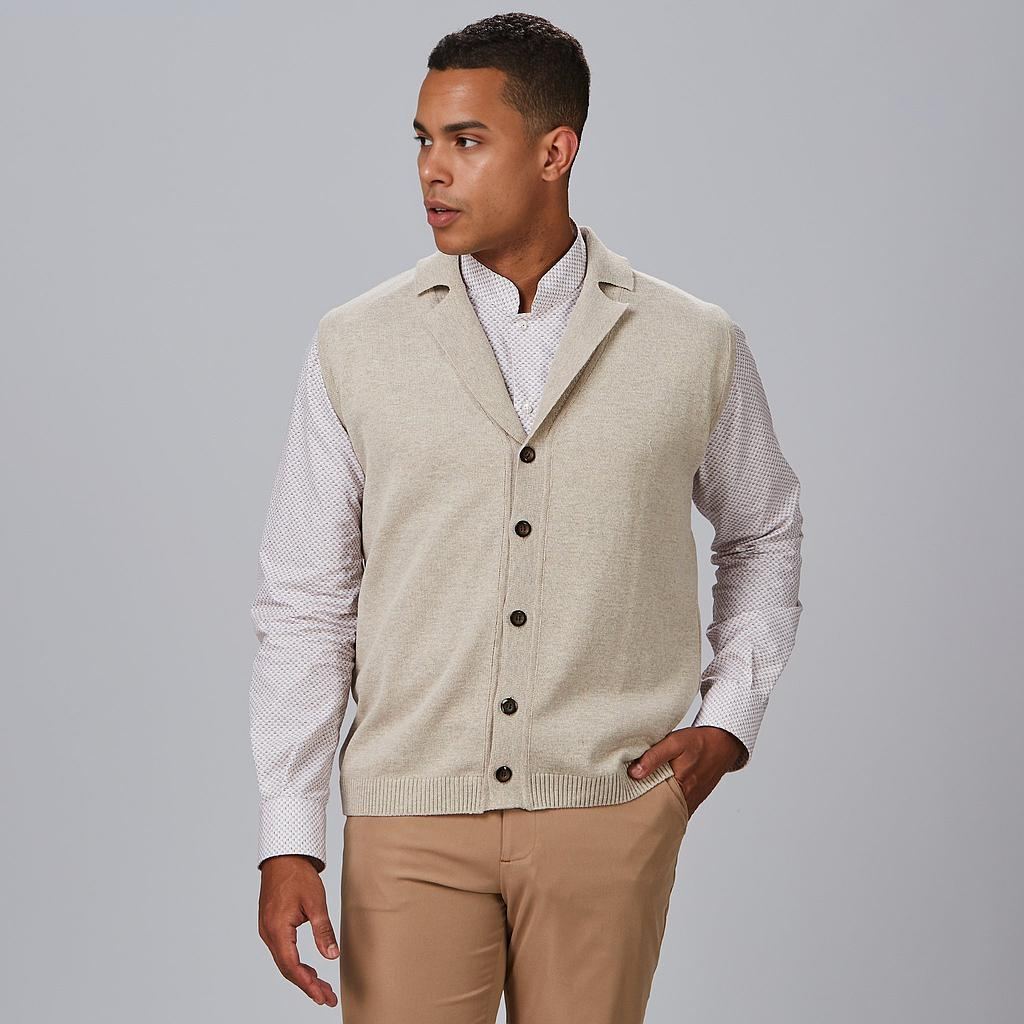 Chaleco de Punto con Cuello para Hombre Gary's 120004 Distinción beige