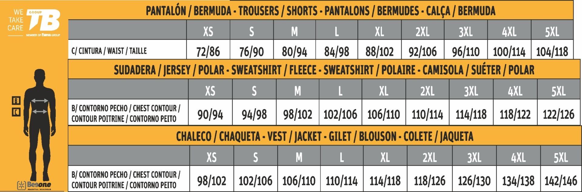 GUIA TALLAS BEEONE TOMÁS BODERO