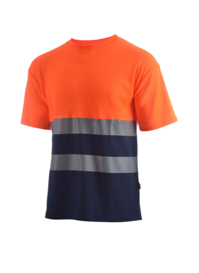 Camiseta Combinada MC Alta Visibilidad BeeWork Sugar HV naranja-marino