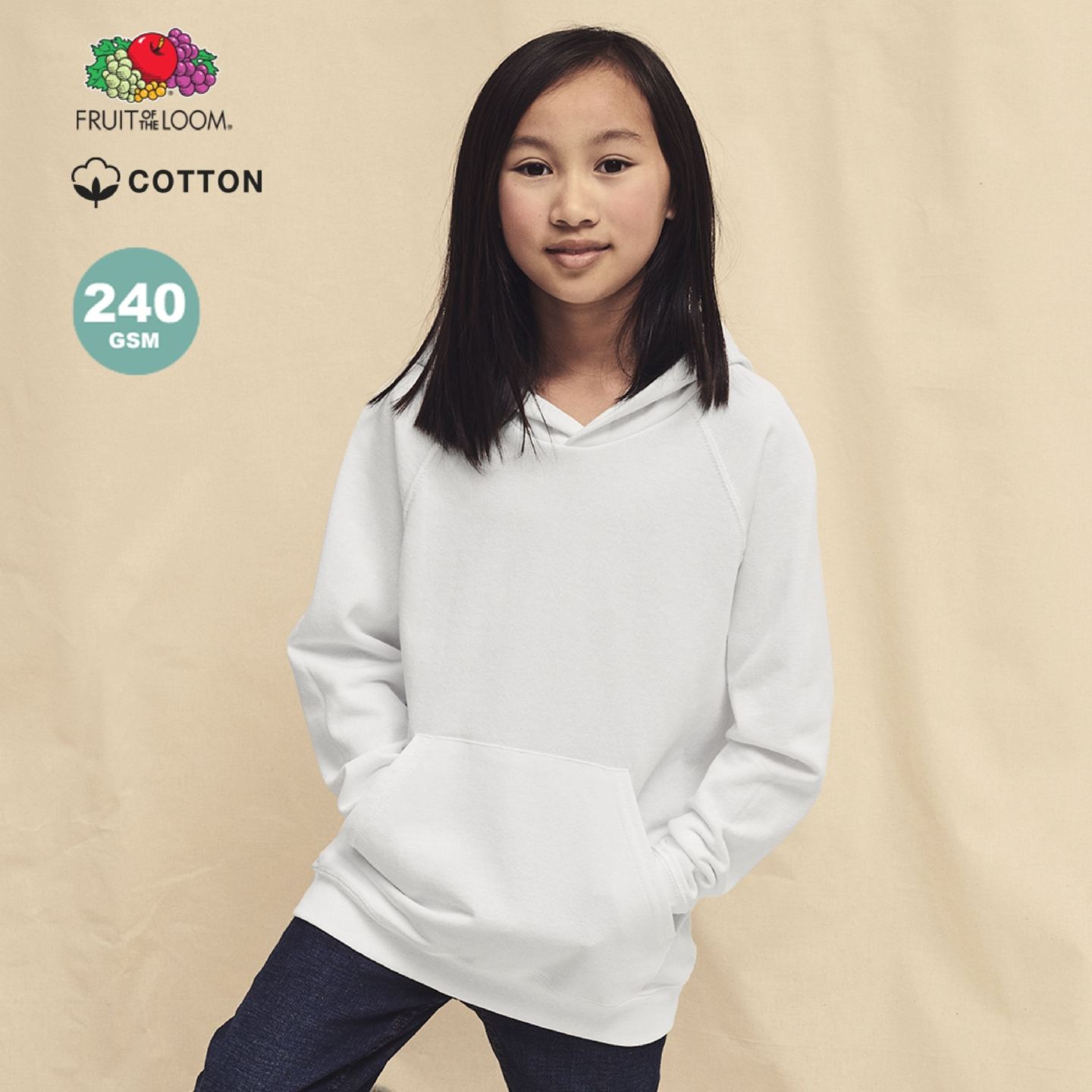 Sudadera Niño Fruit of The Loom Lightweight Hooded Sweat 1300