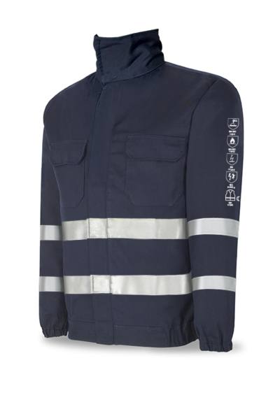 Chaqueta Ignífuga/Antiestática con Cintas Reflectantes Marca 988CIRAM