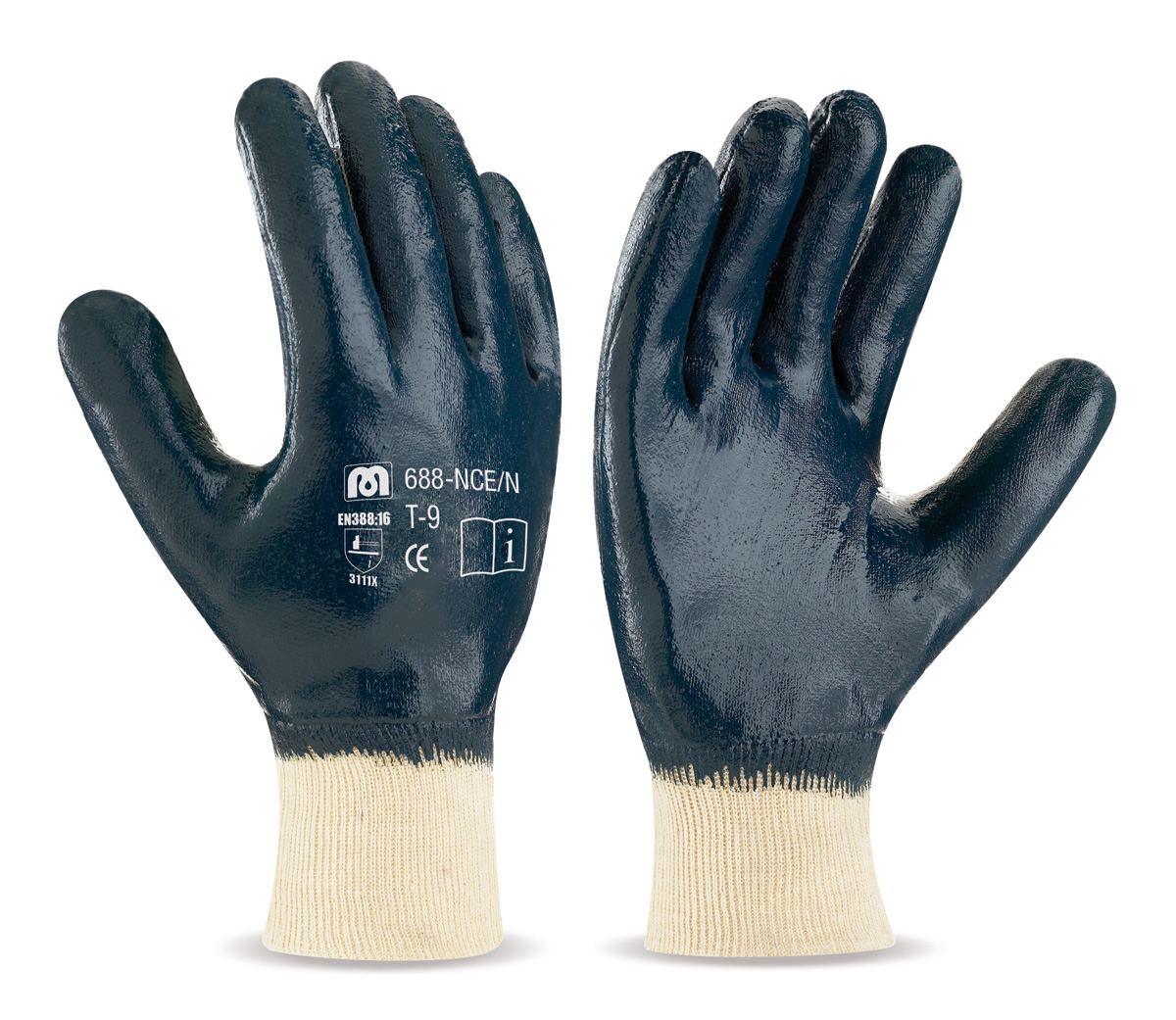 Guantes de Trabajo Cubierto de Nitrilo Marca 688NCENA