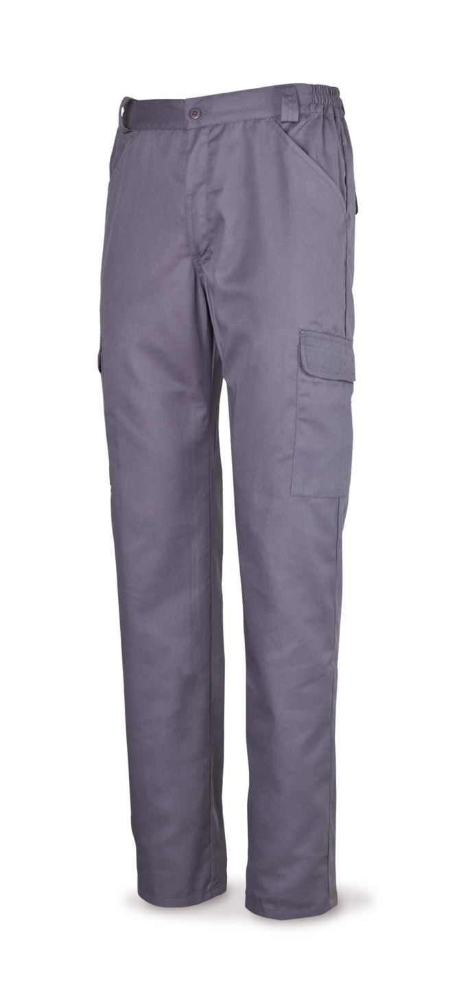 Pantalón de Algodón Multibolsillos Marca 388PE Distinción gris