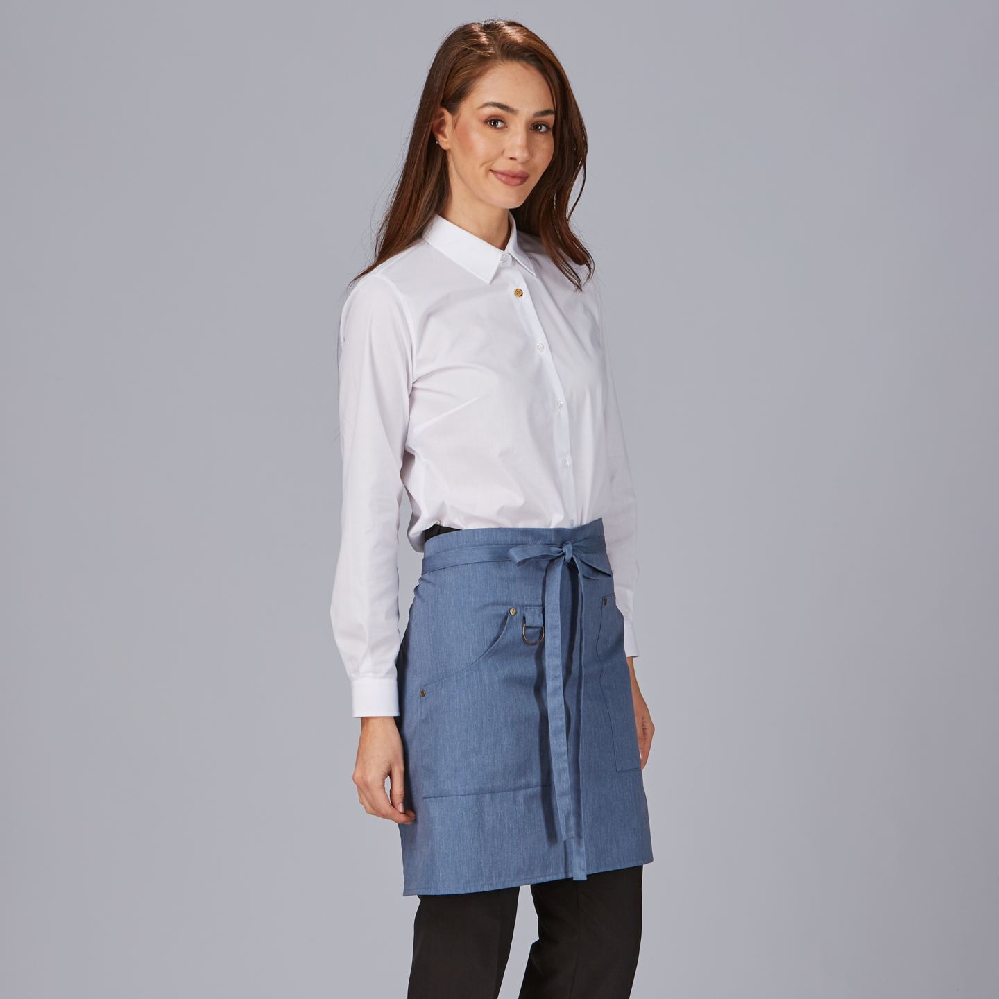 Delantal Corto Unisex Sarga Reciclada Gary's 100049 Distinción lateral