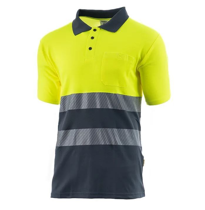 Polo MC Bicolor Alta Visibilidad BeeWork Jazz HV Distinción amarillo-gris