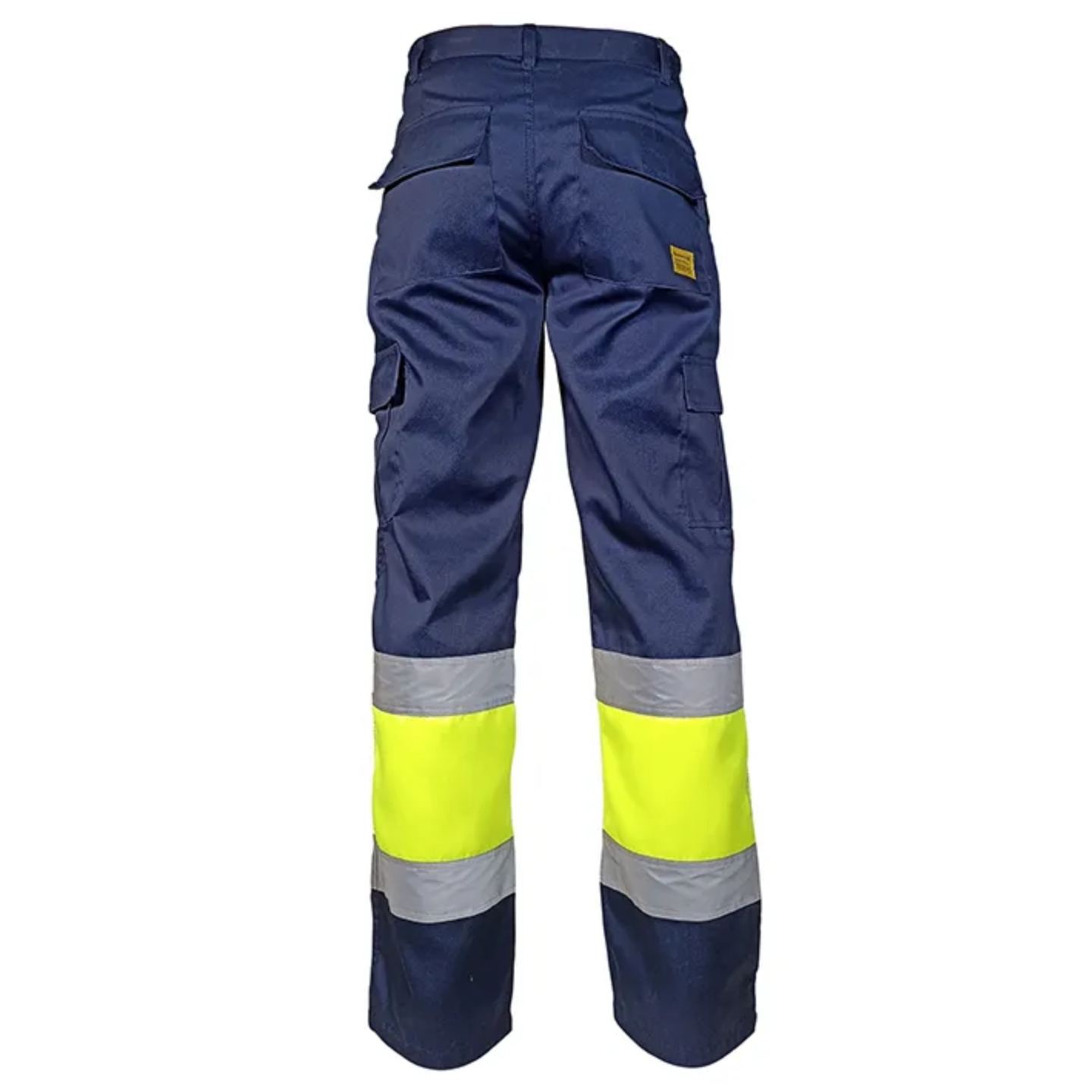 Pantalón AV Bicolor Forrado BeeWork Kirk HV Winter Amarillo Flúor-Marino Trasera Distinción
